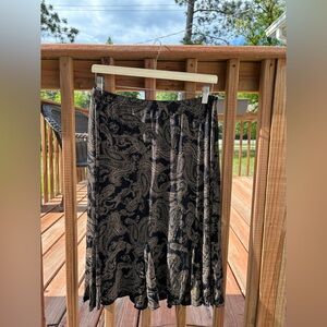 Vintage Patterned Midi Skirt